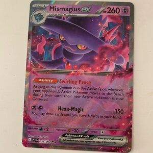 Pokemon Mismagius EX Trading Card - Purple and Pink